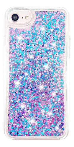 Ucolor Funda Con Purpurina Azul Compatible iPhone 6 6s