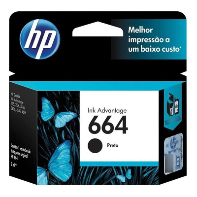 Cartucho Tinta Hp 664 Preto Original F6v29ab 2136 2676 3776 | Frete grátis