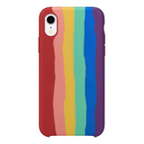 Capa Silicone Colors Para iPhone X / Xs Max Pro Arco Íris