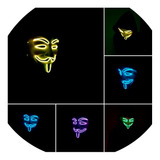 Máscara Anonymous Con Luz Neon Venganza V D Vendetta Led