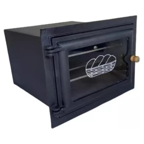 Forno Fogão Lenha Frente Alumínio Visor Vidro 50x35x30cm