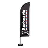 Wind Banner Barbearia Fly Flag Completo Dupla Face 1,9m 