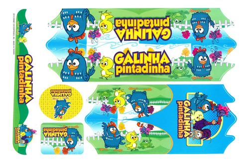 Adesivo Para Bicicleta Infantil Galinha Pintadinha Cartela