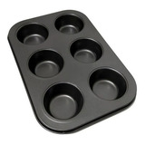 Molde 6 Cupcakes Grandes Molde Metal Para Muffins Reposteria