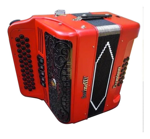 Farinelli Acordeon Diatonico 5 Registros Fa Rojo 3412fr5hg