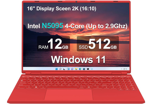 Laptop Con Ventilador De Refrigeración 1tb Ssd Rojo