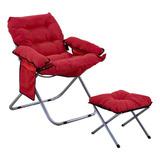 Silla Plegable Acolchada Con Taburete Tumbona Sofa Exterior