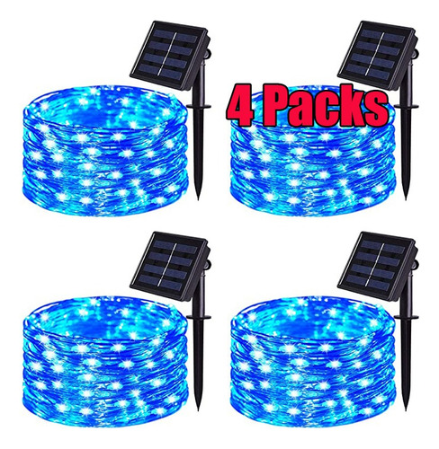 4 Pz Solar Led Tira De Luz 30 M Al Aire Libre De Hadas Fiest