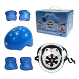 Capacete + Kit De Proteção Infantil Unitoys Ref.1560 Azul