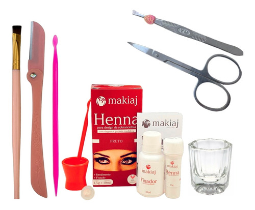 Henna Makiaj Profissional Sobrancelha Kit Design Acessorios