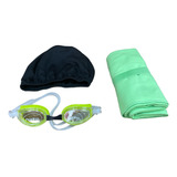 Combo Kit De Natacion Antiparra Sr Gorro Toalla Pileta Tml