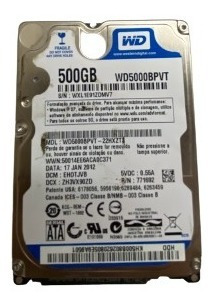 Hd Notebook Wd500bpvt Hd 500gb 2,5  Wester Digital (2424)#