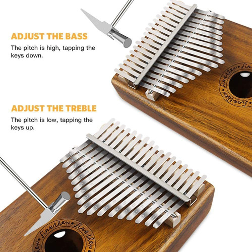 Mbira Koa Piano De 17 Teclas Para Dedos De Madera Con Pastil