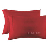 Funda Para Almohada 50x90 Cm X 2 Unidades Color Rojo