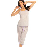 Pijama Dama Pantalón Capri Playera Camiseta Ropa De Dormir