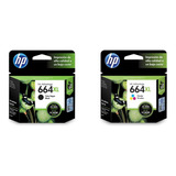 Combo Hp De Cartuchos De Tinta 664xl, Negro Y Tri-color