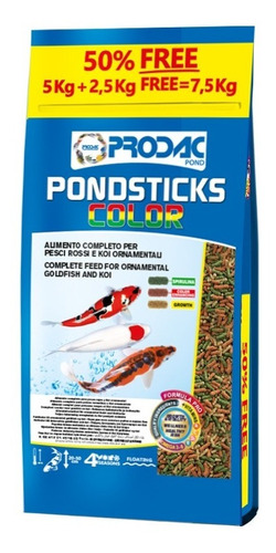 Alimento Peces Koi Aumenta Color Pondstick Color 7.5k 