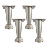 4 Patas Cónicas De Metal Cromado 10cm Para Muebles ***