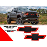 Emblemas Parrilla/tapa Chevrolet Cheyenne 16-21  Negro/rojo