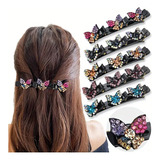 Broches Cabello Con Diamantes Mariposa Mujer Para 5 Pz