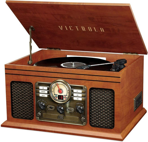 Victrola Nostalgic Tocadiscos Casete Radio Cd Usb 7 En 1