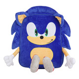 Mochila Acolchada De Felpa Con Correas Ajustables Sonic 3d