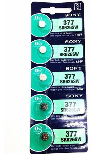 5 Baterias Pilas De Oxido De Plata Tipo Boton Sony 377 1.55v