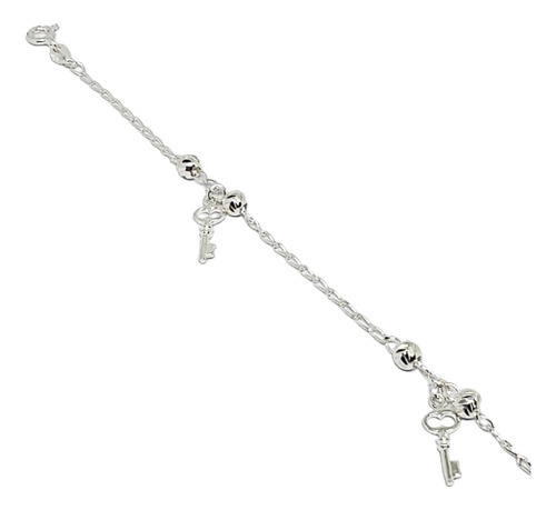 Pulsera De Plata 925 Italiana Con Llaves