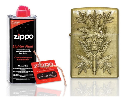 Kit Zippo / Gasolina Mecha  + Encendedor Tipo Zippo Espada