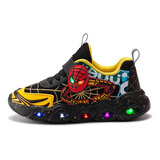 Calzado Deportivo Para Niños De Spiderman Con Luces Led