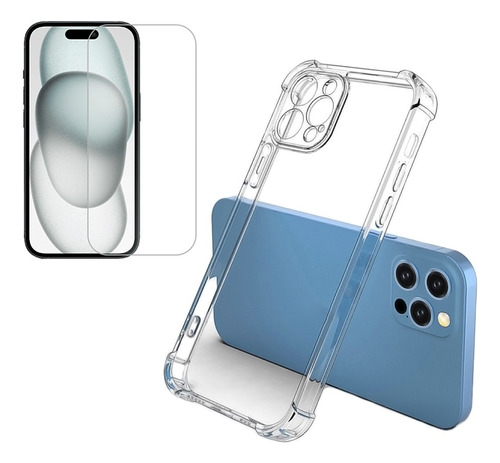 Carcasa Gel Silicona Para iPhone Y Lámina Vidrio Templado