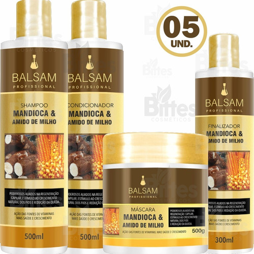 5 Kit Mandioca E Amido De Milho Balsam Cosméticos Atacado 