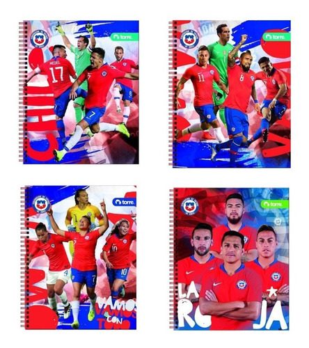 Cuaderno Universitario Torre 100h Selección Chile Pack 10