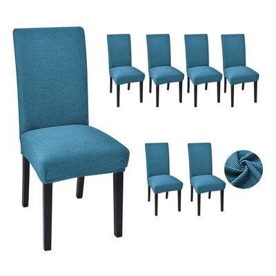 Pack 6 Fundas Elásticas para Sillas Comedor Lavables Azul Poliester Spandex | Meses sin interés
