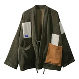 Chaqueta Kimono Con Parche De Pana Para Hombre