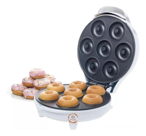 Mini Maquina Hacer Donas Donuts Antiadherente 7 Rosquillas Color Blanco