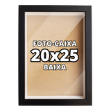 Moldura Foto Caixa Baixa Tamanho 20x25 C/ Vidro Parede Cor Preto