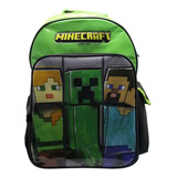 Mochila Escolar Cresko Minecraft Creeper Gamer 18 Pulgadas