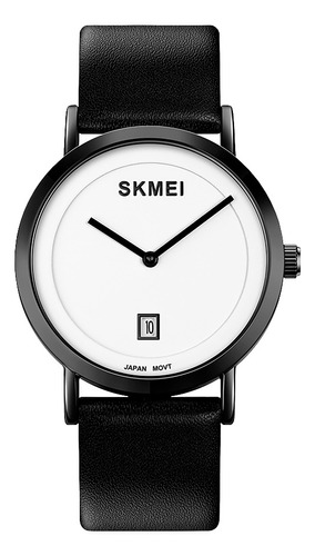 Reloj Hombre Skmei 1907 Acero Minimalista Elegante Clasico Color De La Malla Negro/blanco