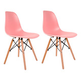 Cadeira De Jantar Empório Tiffany Eames Dsw Madera, Estrutura De Cor  Rosa, 2 Unidades
