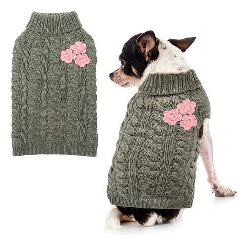 Aluzaemo Suéter Para Perros Pequeños - Linda Flor Invierno O