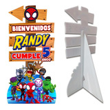 Figura Coroplast Letrero Bienvenida Spidey Y Sus Amigos 1m