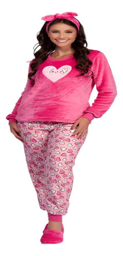 Pijama Fem Adulto Fleece Estampado/bordado