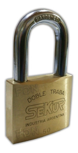 Candado Sekur Bronce Doble Traba - Std 50mm - X 3u - Fdn