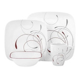 Corelle Square 16piece Juego De Vajilla Set Splendor Service