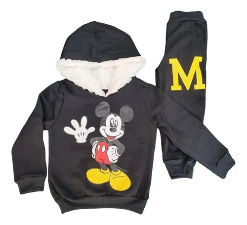 Conjunto Moletom Flanelado Mickey Infantil Calça Frio 