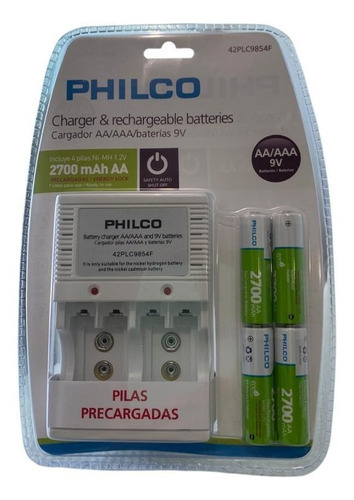 Cargador De Baterías Philco Recargables Aa/aaa/