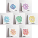 Cuadro Lienzo Set 7 Chakras Yoga Arte 20x20 - Lienzografía