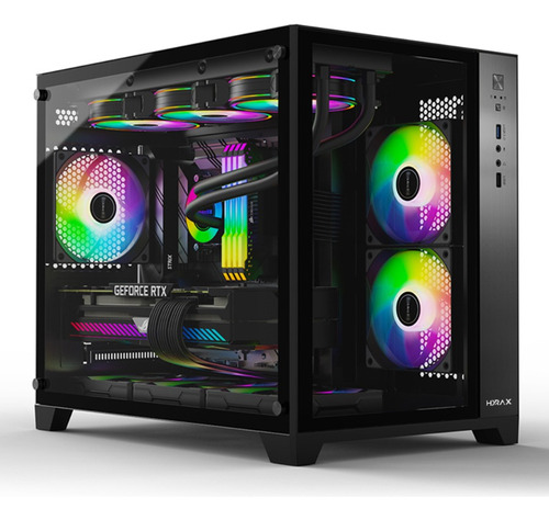 Gabinete Gamer Hyrax Mini Hgb710 Micro Atx - Vidro Temperado