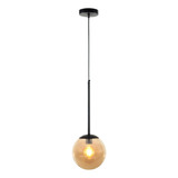 Lustre Pendente Orby Cor Preto Vidro Bola Âmbar Moderno Luxo Sala Quarto Escritório Inl87